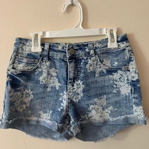 Cherokee Denim Jean Shorts with Floral Print